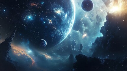 Russian space traveler discovering mystery of multiverse exploring parallel universe gravitational force awe inspiring journey through space time curve dark matter filled scientific discovery cosmic