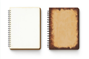 White and kraft spiral notebooks mockup.
