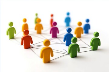 Professional social network concept, connections between people 