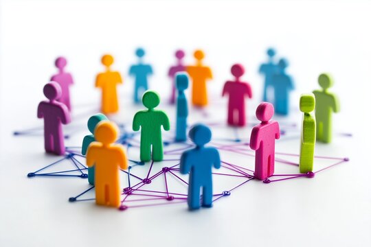 Professional social network concept, connections between people 