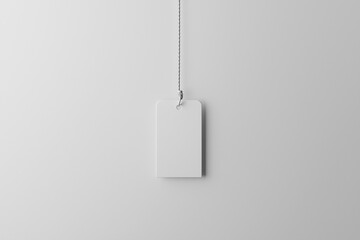 White square clothing tag, gift tag mockup.
