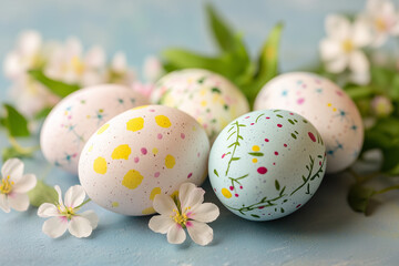Fototapeta premium painted easter eggs for spring