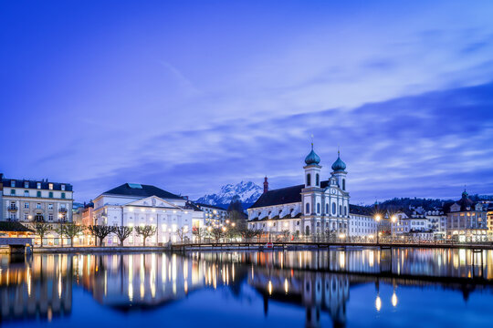 Lucern at night, Switzerland