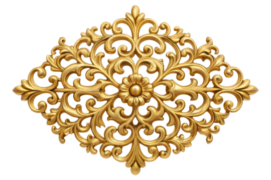 golden ornament on white background