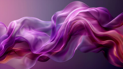 Obraz premium Fluid dance of purple silk waves in a dreamy gradient backdrop