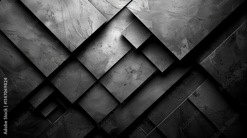 Poster abstract patterns in dark gray textures create a modern atmosphere