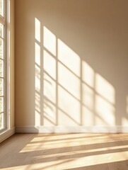 Obraz premium Bright Sunlight Streaming Through Window into Living Room