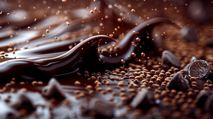 Rich chocolate waves create an indulgent, mouthwatering spectacle