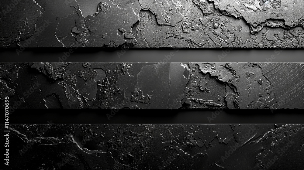 Poster textured black surface with intricate patterns in soft lighting