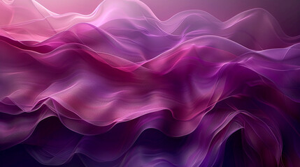 Fototapeta premium Flowing waves of silk in vibrant shades of purple and pink