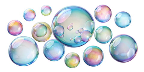 set of soap foam isolated on white background. Png transparent