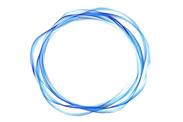 Abstract Blue Circular Swirling Wave Design on White Background
