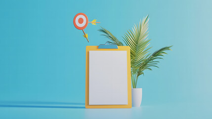 Target Board with Arrow on Clipboard, Symbolizing Goals and Achievement