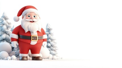 Obraz premium Cheerful Santa Claus in winter scene.