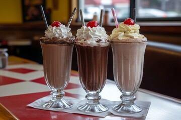 Three Delicious Milkshakes in a Row