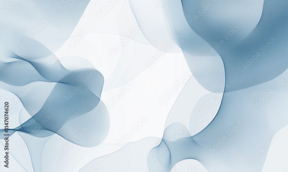 Poster abstract blue wave background with soft flowing shapes and gradients, creating a serene and modern a