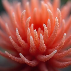 Coral Texture Flower Closeup Detailed Orange Spiky Petals