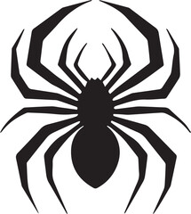 Black and White spider logo type Silhouette Design