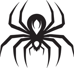 Black and White spider logo type Silhouette Design