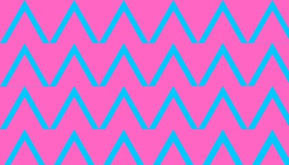 Seamless geometric pattern pink background and blue waves 