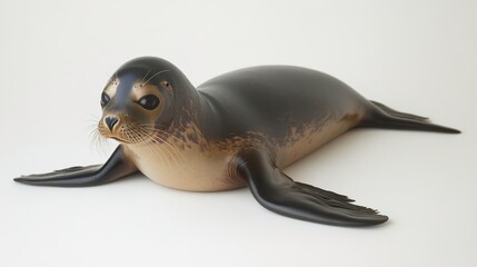 Obraz premium Realistic seal sculpture showcasing smooth textures and gentle e