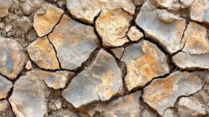 Obraz premium Cracked earth texture showing dry arid land