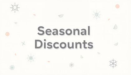 Seasonal discounts text with festive snowflake design