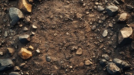 Fototapeta premium Rocky Ground Texture Brown And Grey Stones