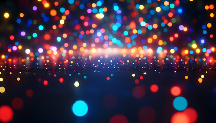 Colorful Festive Bokeh Lights in a Vibrant Abstract Display