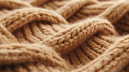 Soft Beige Knitted Fabric Texture Detail