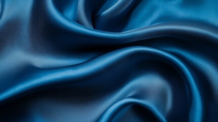 Obraz premium Elegant Draped Blue Silk Fabric Texture Background