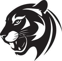 Black and White Leopard logo type Silhouette Design