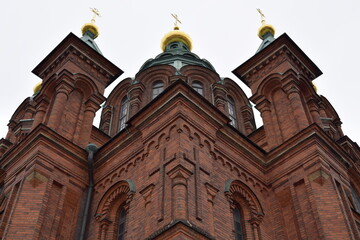 Obraz premium Uspenski Cathedral is a Greek Orthodox or Eastern Orthodox cathedral in Helsinki, Finland, and main cathedral of the Orthodox Church.