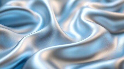 Obraz premium Abstract Blue Silk Fabric Draped Softly
