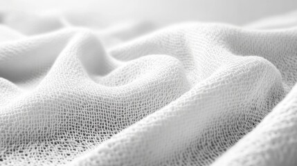 White Knit Fabric Texture Abstract Background