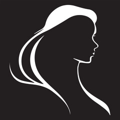 Black and White human face Silhouette Design