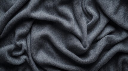 Dark Gray Fabric Draped in Soft Waves