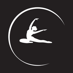 Black and White yoga logo type Silhouette Design