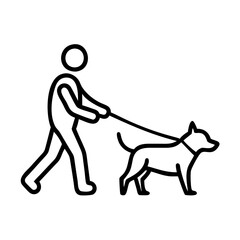 a man walking a dog on a leash attached to a collar