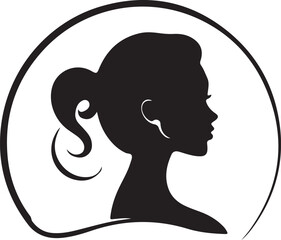 Black and White human face Silhouette Design