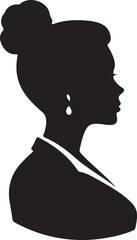 Black and White human face Silhouette Design