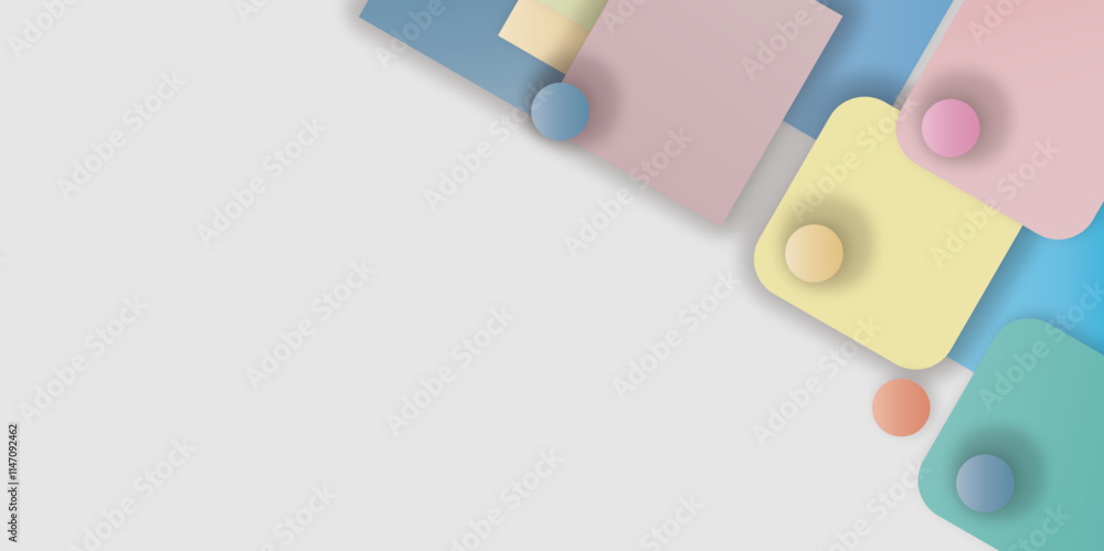 Poster modern abstract geometric gradient color square drop banner background. minimal geometric dynamic ba