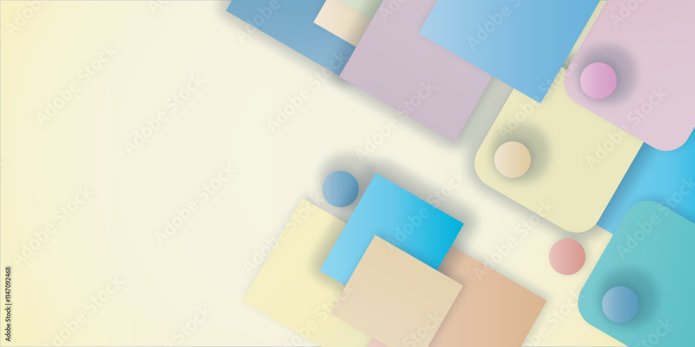 Poster modern abstract geometric gradient color square drop banner background. minimal geometric dynamic ba