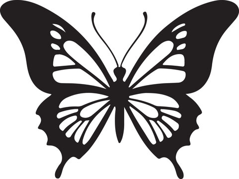 Black and White batterfly logo type Silhouette Design