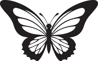 Black and White batterfly logo type Silhouette Design