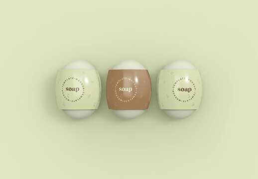 3d Soap Bars Packaging Mockup