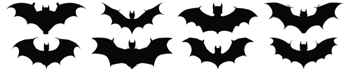 Bat silhouette set vector design big pack of bat illustration and icon