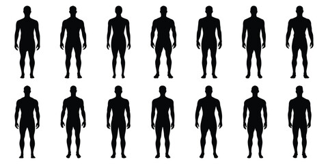 Man silhouette set vector design big pack of male illustration and icon