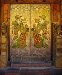 2069 Painted door in the old section of Chengdu, China