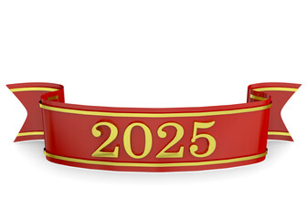 Ribbon New year 2025 - 3D Render